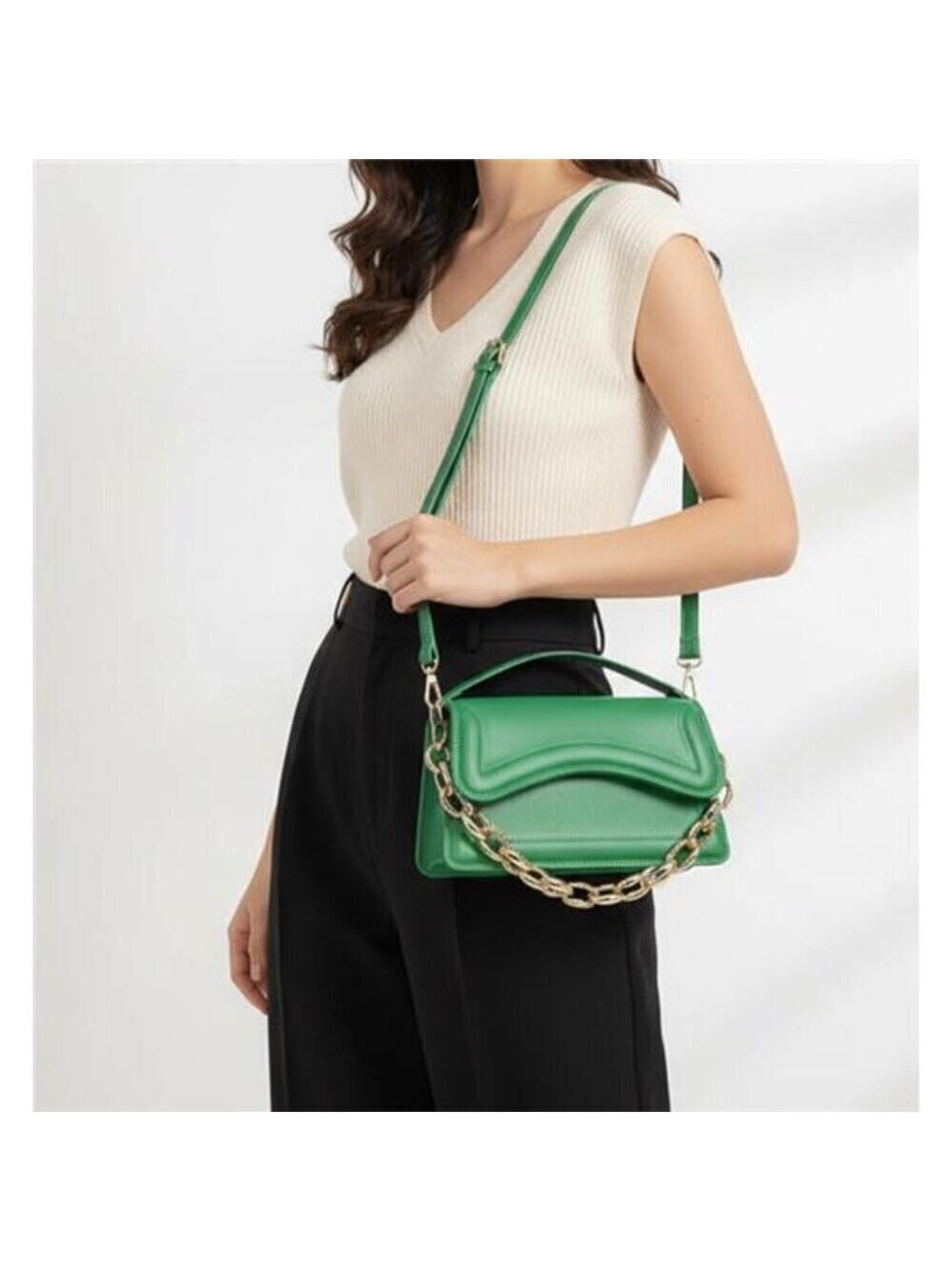 Small Crossbody Bag Green Purse for Women trendy Girls Top Handle Clutch Handbag